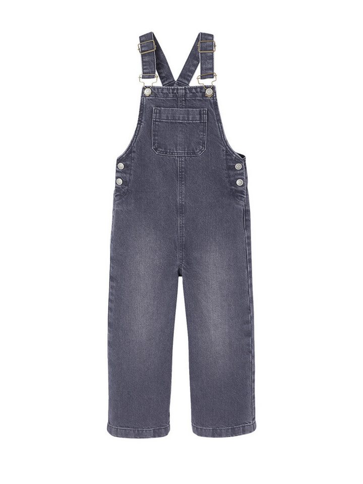 vertbaudet Jumpsuit Mädchen Jeans-Latzhose mit weitem Bein von vertbaudet