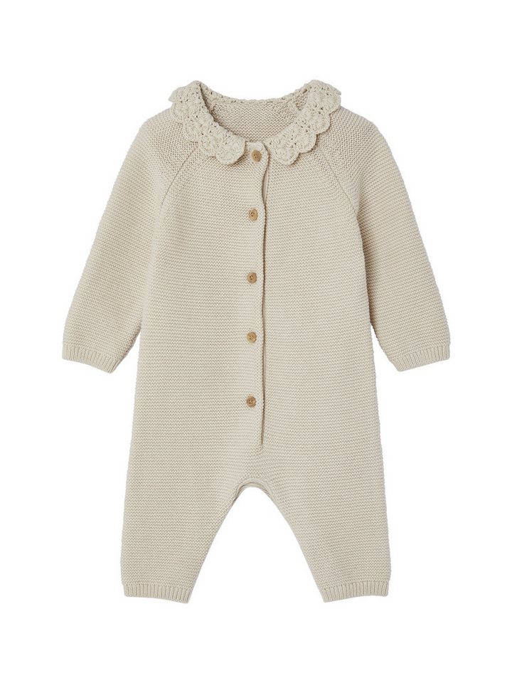 vertbaudet Jumpsuit Baby Strick-Overall mit Häkelkragen von vertbaudet