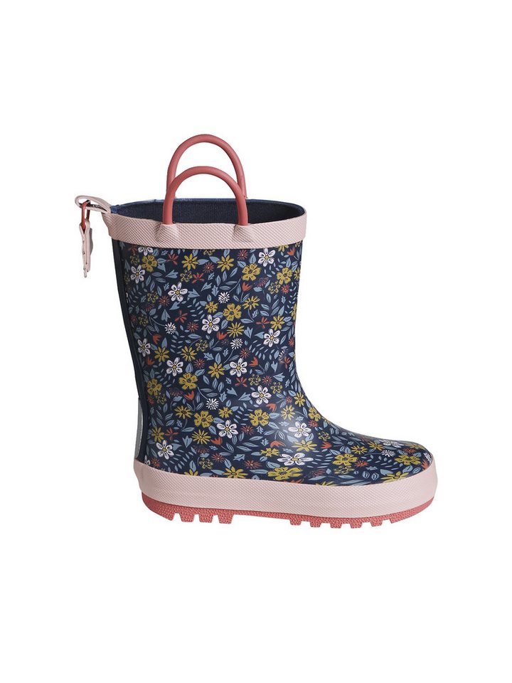 vertbaudet Kinder Gummistiefel mit Blumenmuster und Henkeln Gummistiefel von vertbaudet