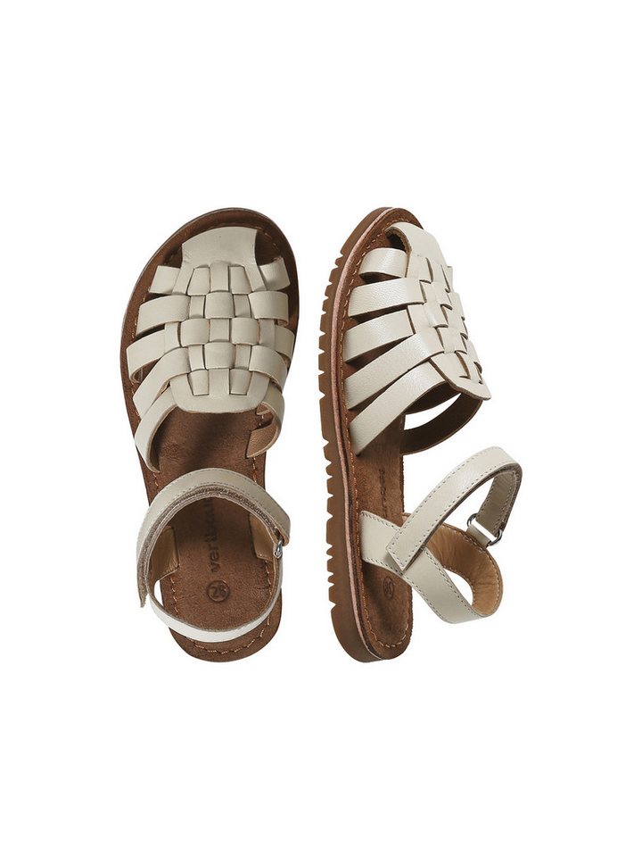 vertbaudet Kinder Ledersandalen mit Klettriemen Sandale von vertbaudet