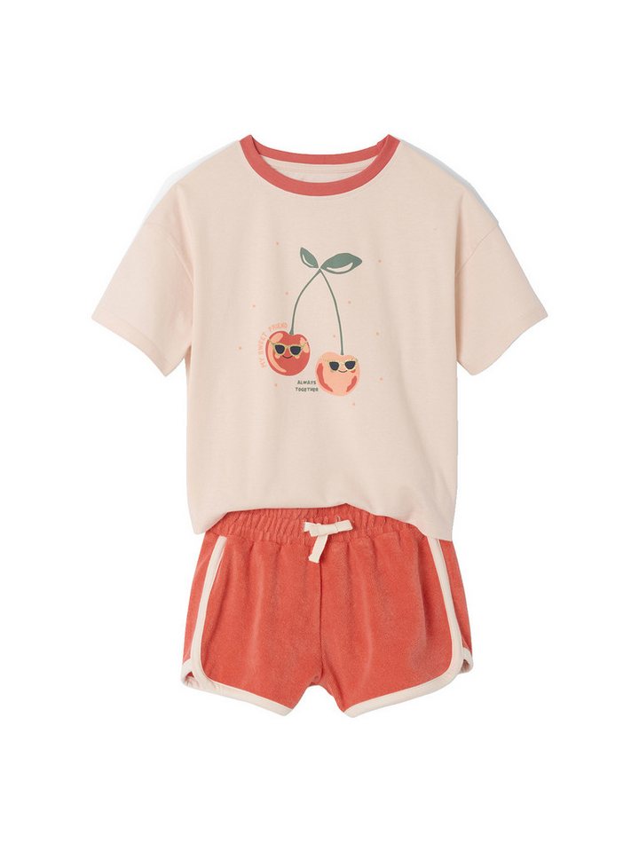 vertbaudet Kleid & Hose Mädchen-Set: T-Shirt & Shorts aus Frottee von vertbaudet