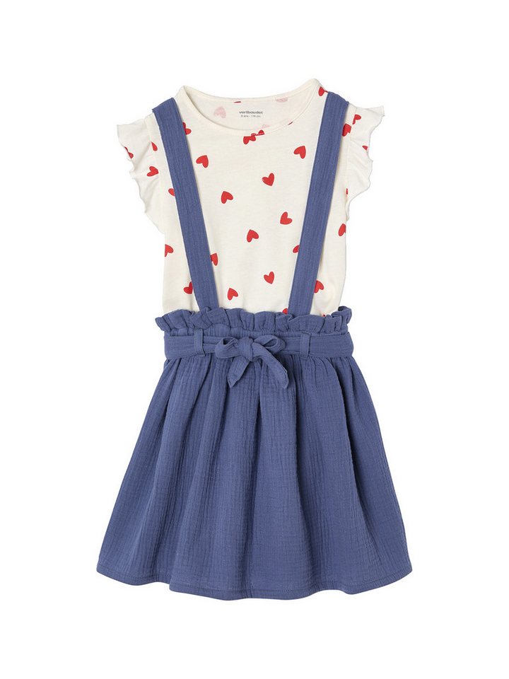 vertbaudet Kleid & Hose Mädchen-Set: T-Shirt + Rock von vertbaudet