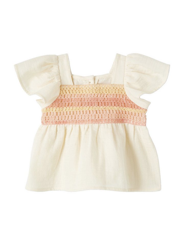 vertbaudet Kurzarmbluse Mädchen Baby Bluse mit Häkelspitze von vertbaudet