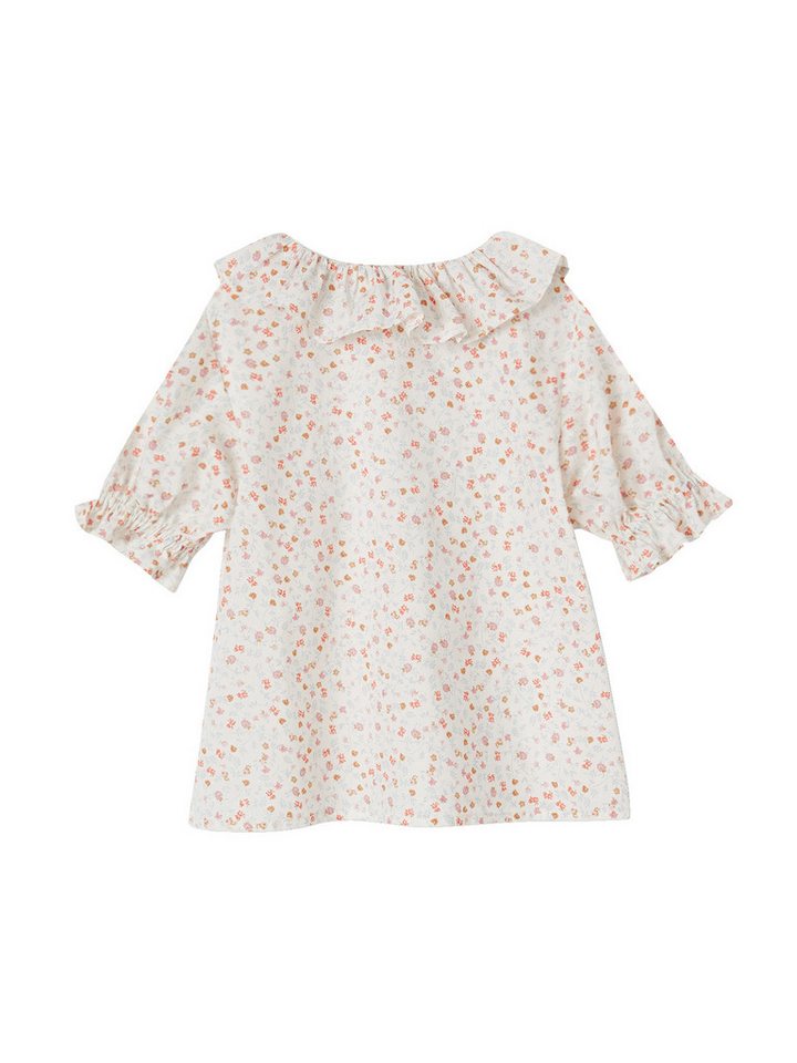 vertbaudet Kurzarmbluse Mädchen Musselinbluse mit Kragen von vertbaudet