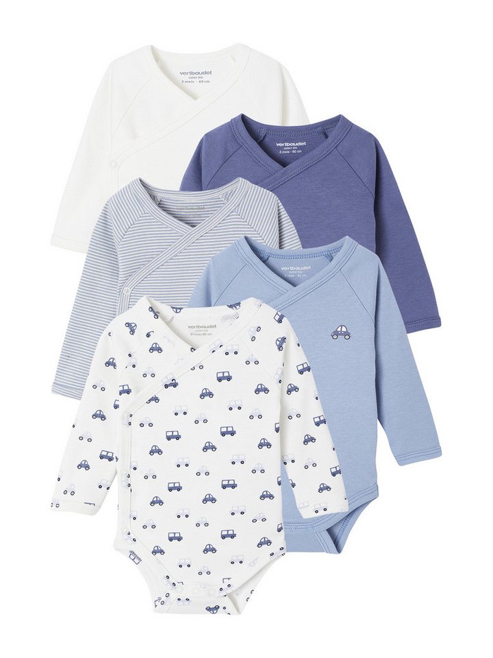 vertbaudet Kurzarmbody Bio-Kollektion: Baby Wickelbodys, Langarm 5er-Pack von vertbaudet