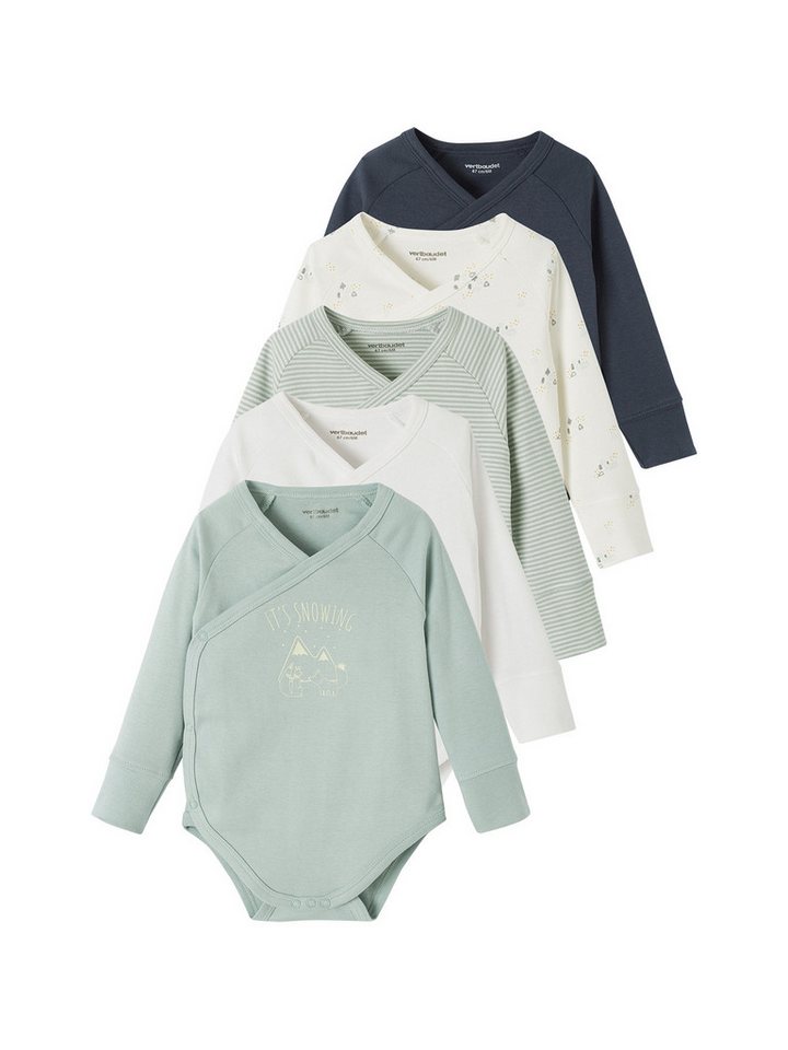 vertbaudet Kurzarmbody Mitwachsende Baby Wickelbodys 5er-Pack von vertbaudet