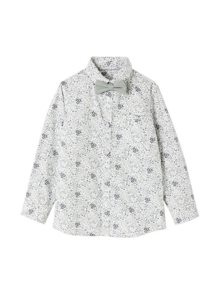 vertbaudet Kurzarmhemd Jungen Hemd mit Fliege, Blumenmuster von vertbaudet