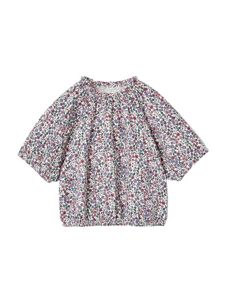 vertbaudet Kurzarmshirt Mädchen Blusenshirt in Cropped-Länge von vertbaudet