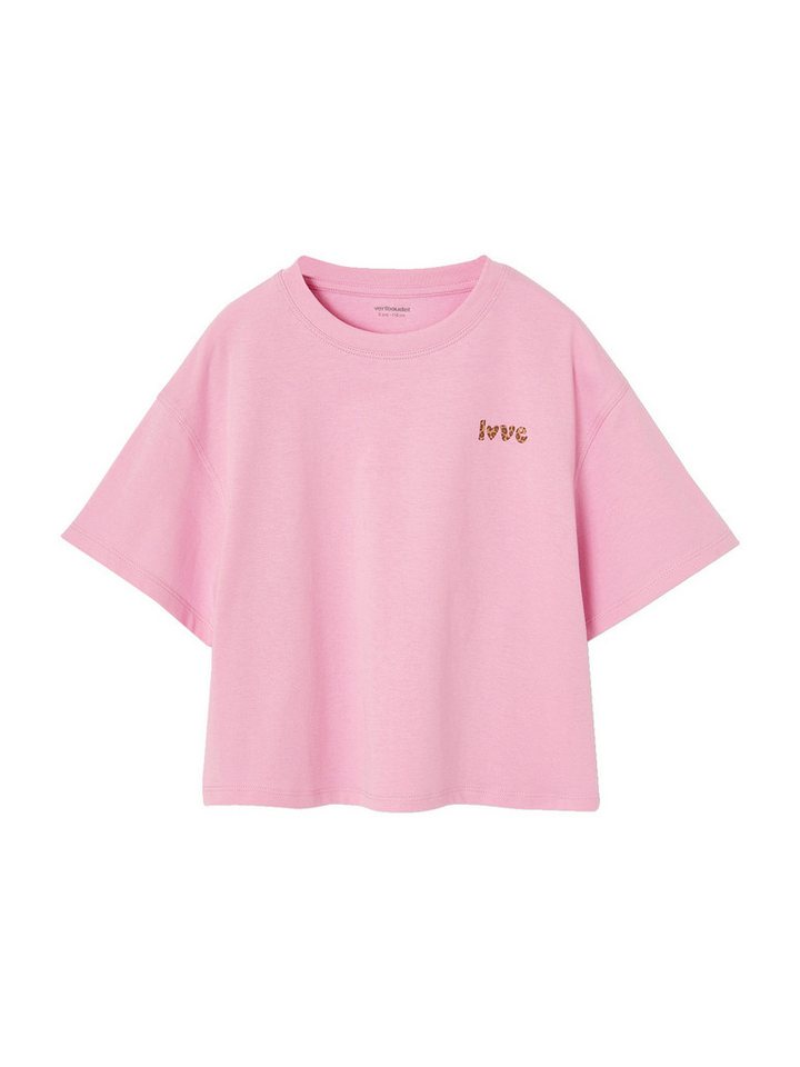 vertbaudet Kurzarmshirt Mädchen T-Shirt in Cropped-Länge von vertbaudet