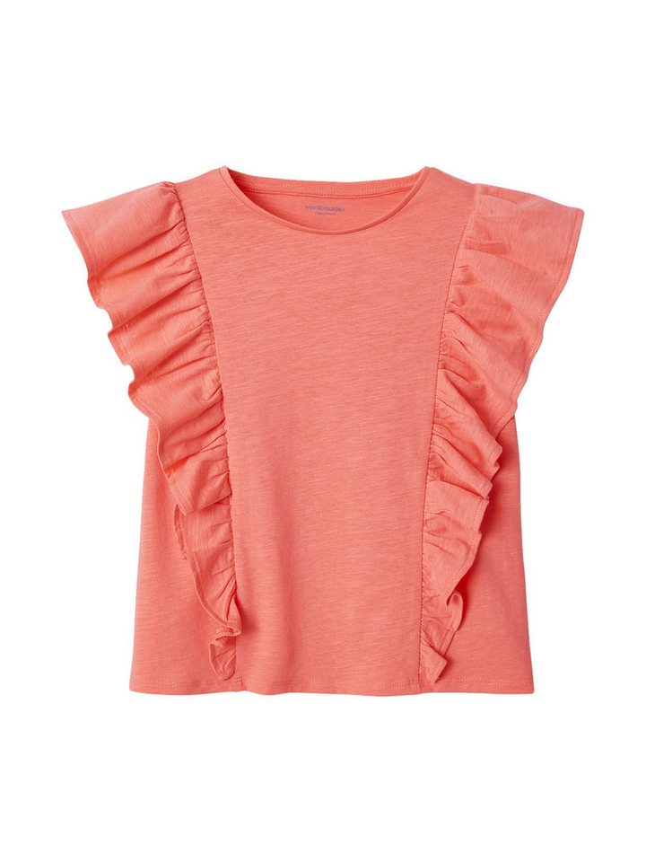 vertbaudet Kurzarmshirt Mädchen T-Shirt mit Volants vertbaudet Kurzarmshirt Mädchen T-Shirt mit Volants von vertbaudet