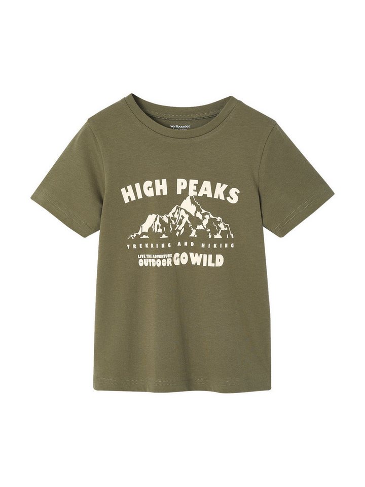 vertbaudet Kurzarmshirt Jungen T-Shirt Basic mit Print vorn von vertbaudet