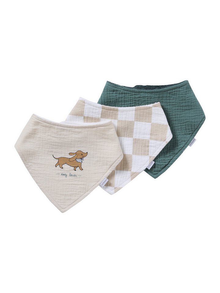 vertbaudet Lätzchen 3er-Pack Baby Halstücher im Bandana-Style DACKEL, 3er-Pack von vertbaudet
