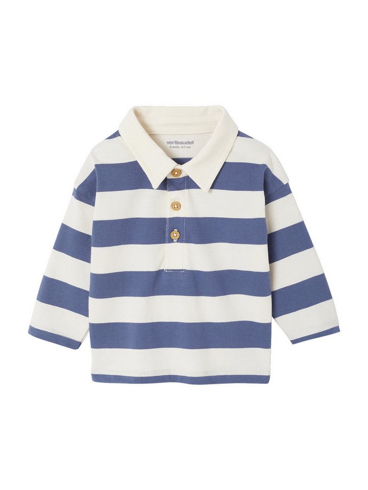 vertbaudet Langarm-Poloshirt Baby Poloshirt mit breiten Streifen von vertbaudet