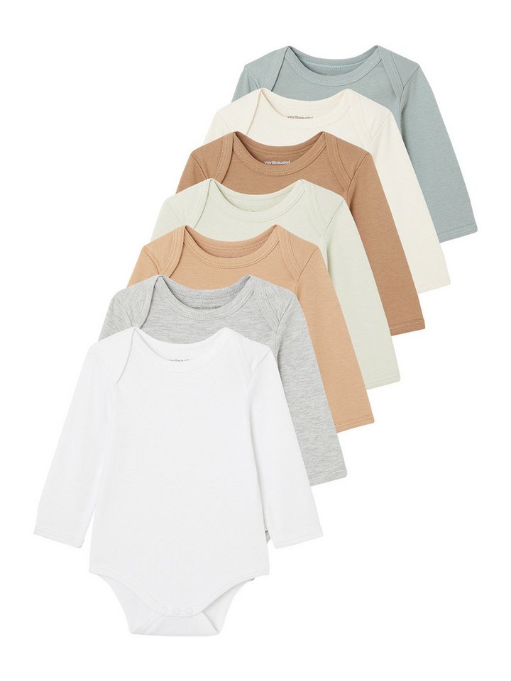 vertbaudet Langarmbody Bio-Kollektion: 7er-Pack Baby Schlupfbodys BASIC von vertbaudet