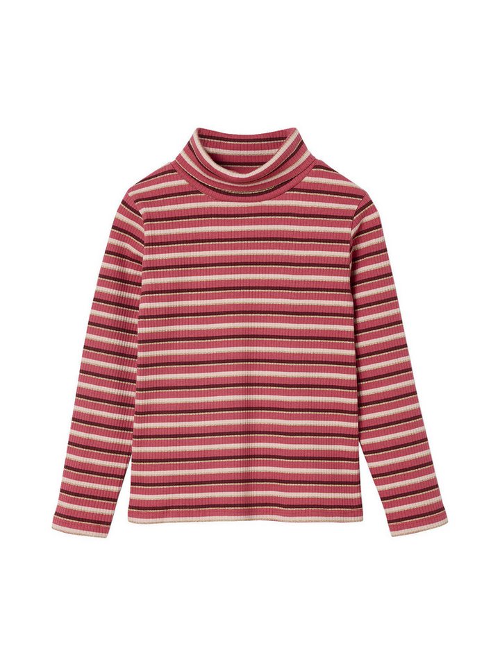 vertbaudet Langarmhemd Geripptes Mädchen Rollkragen-Shirt von vertbaudet