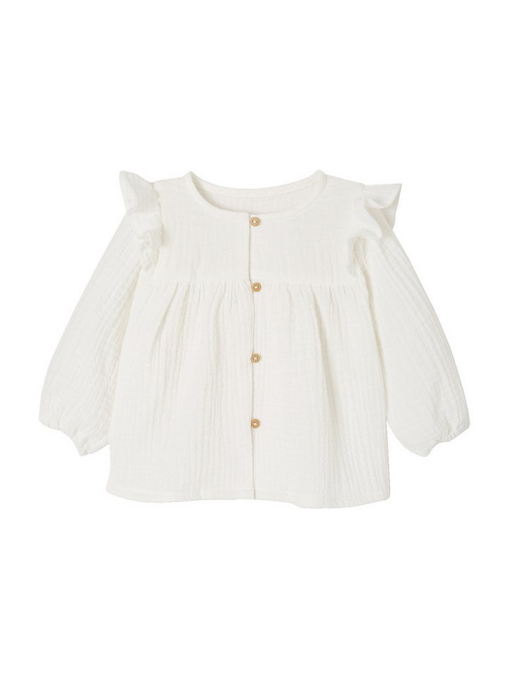vertbaudet Langarmhemd Mädchen Baby Volant-Bluse von vertbaudet