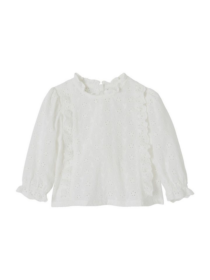 vertbaudet Langarmhemd Mädchen Baby Volantbluse Lochstickerei von vertbaudet
