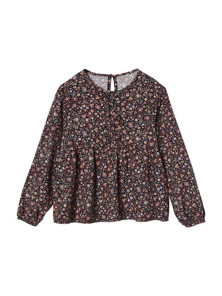 vertbaudet Langarmhemd Mädchen Bluse mit Blumenmuster von vertbaudet
