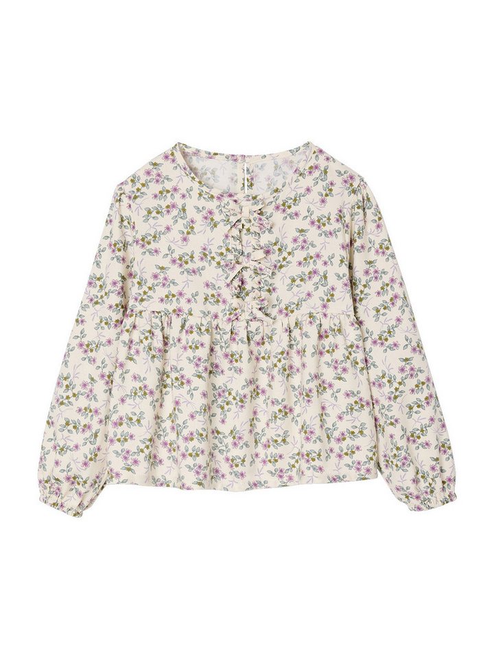 vertbaudet Langarmhemd Mädchen Bluse mit Blumenmuster von vertbaudet