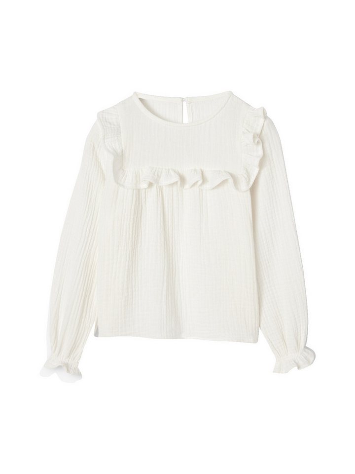 vertbaudet Langarmhemd Mädchen Volantbluse Aus Musselin von vertbaudet