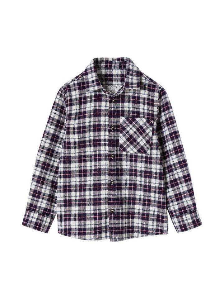 vertbaudet Langarmhemd Jungen Holzfällerhemd mit Print hinten von vertbaudet