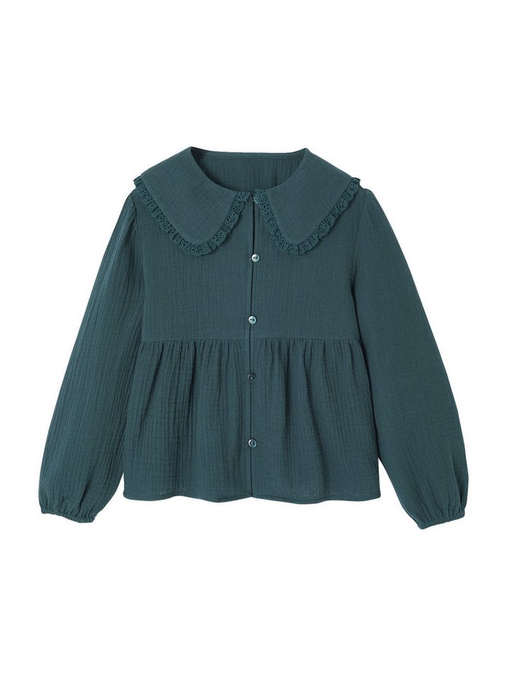 vertbaudet Langarmhemd Langärmelige Mädchen Bluse aus Musselin von vertbaudet