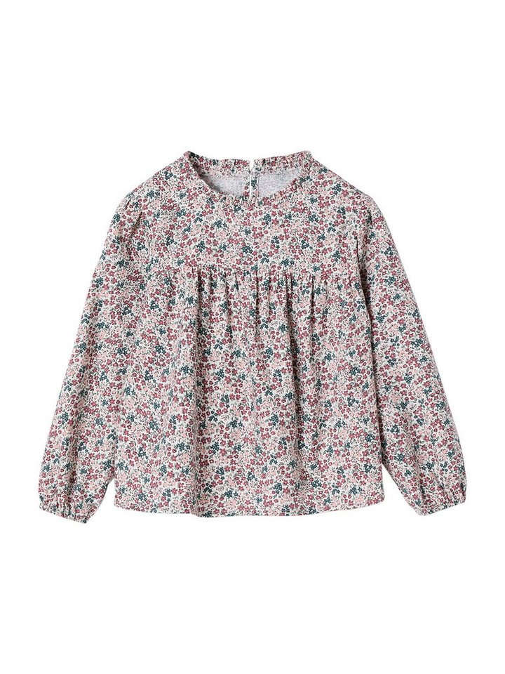 vertbaudet Langarmhemd Mädchen Bluse mit Blumenprint von vertbaudet