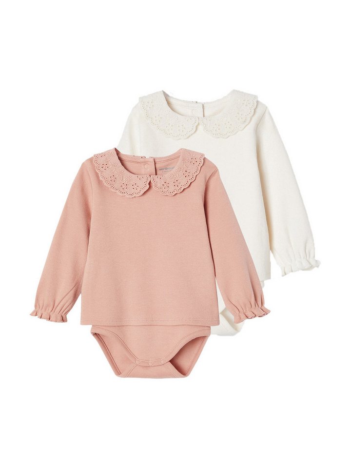 vertbaudet Langarmshirt 2er-Pack Baby Shirtbodys mit langen Ärmeln, 2er-Pack von vertbaudet