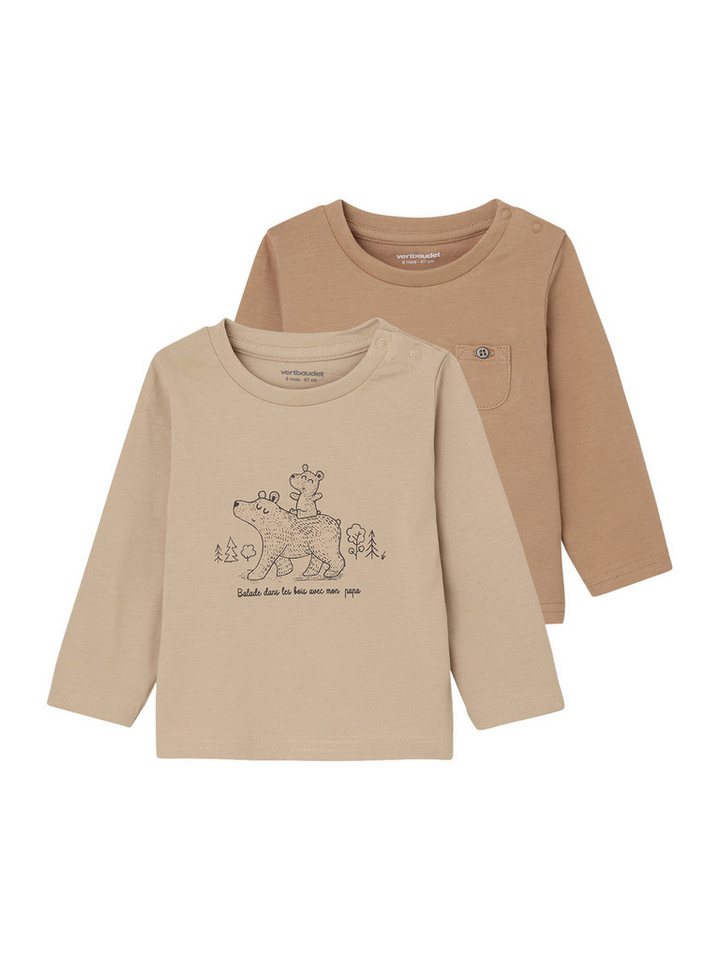 vertbaudet Langarmshirt 2er-Pack Baby Shirts BASICS von vertbaudet