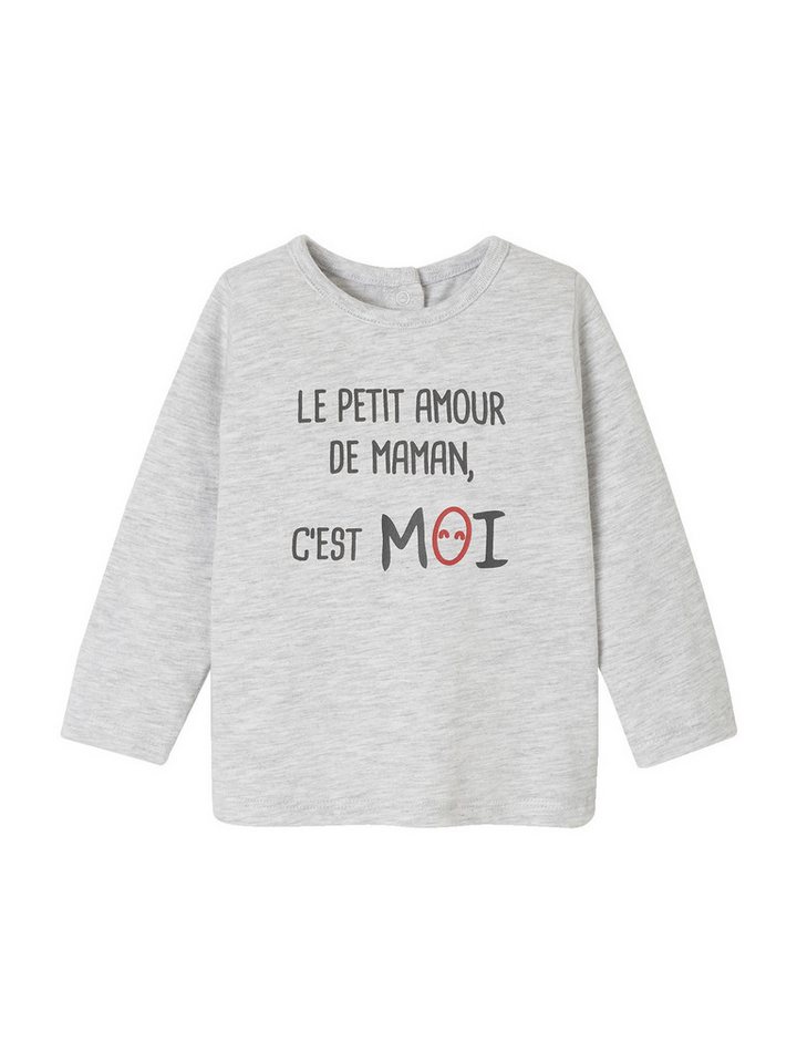 vertbaudet Langarmshirt Baby Shirt mit Aufschrift Druckknpfe von vertbaudet