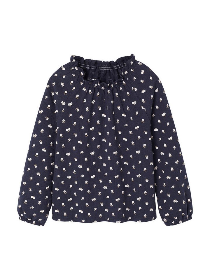 vertbaudet Langarmshirt Mädchen Blusenshirt mit Rüschenkragen von vertbaudet