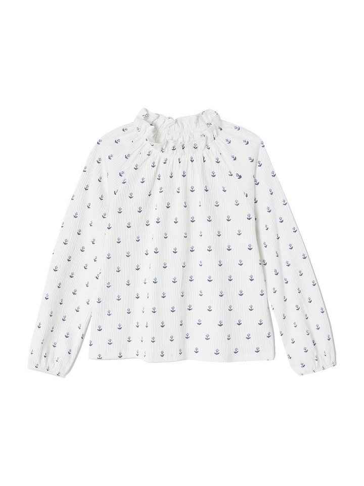 vertbaudet Langarmshirt Mädchen Blusenshirt mit Rüschenkragen von vertbaudet
