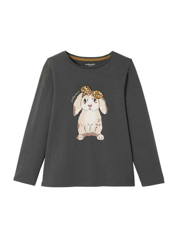 vertbaudet Langarmshirt Mädchen Shirt 3D-Applikation von vertbaudet