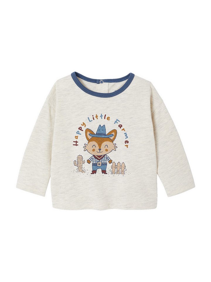 vertbaudet Langarmshirt Baby Shirt mit Fuchs-Print von vertbaudet