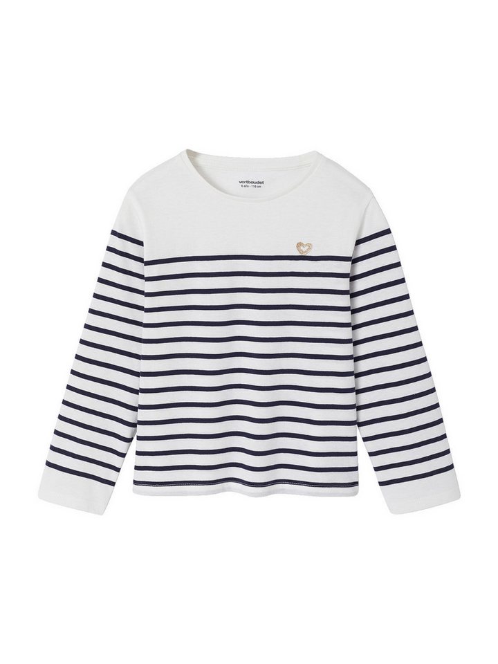 vertbaudet Langarmshirt Geringeltes Mädchen Shirt von vertbaudet