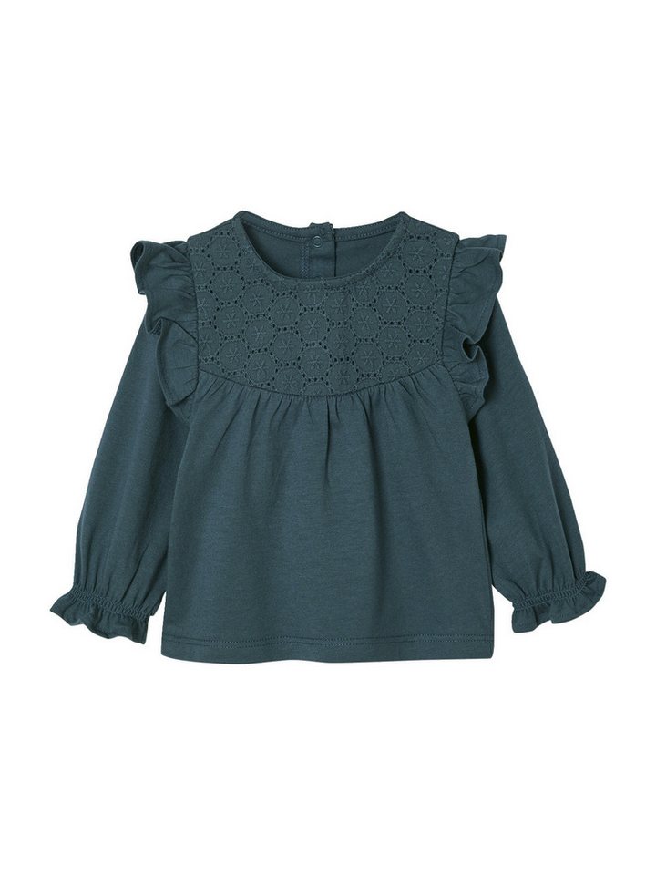 vertbaudet Langarmshirt Baby T-Shirt mit langen Ärmeln mit Stickerei von vertbaudet