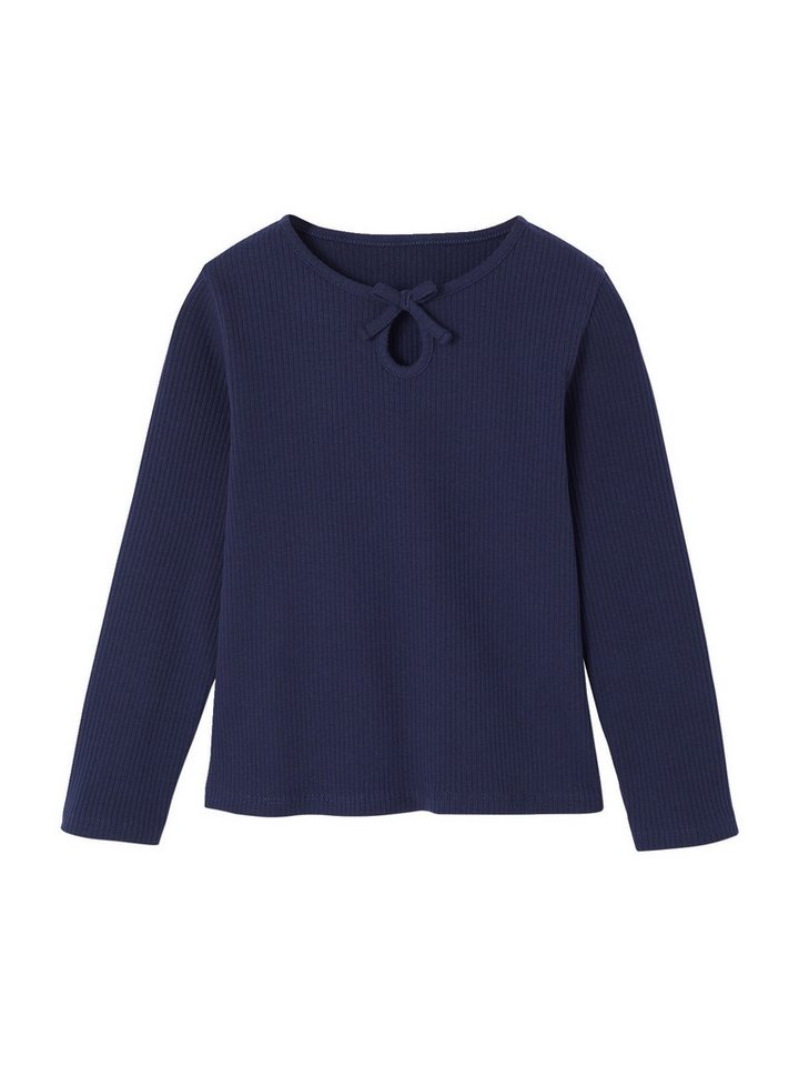 vertbaudet Langarmshirt Mädchen Shirt mit Cut-Out und Schleife, Ripp vertbaudet Langarmshirt Mädchen Shirt mit Cut-Out und Schleife, Ripp von vertbaudet