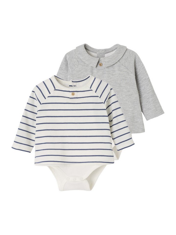 vertbaudet Langarmbody Baby Shirtbodys mit Kragen 2er-Pack von vertbaudet