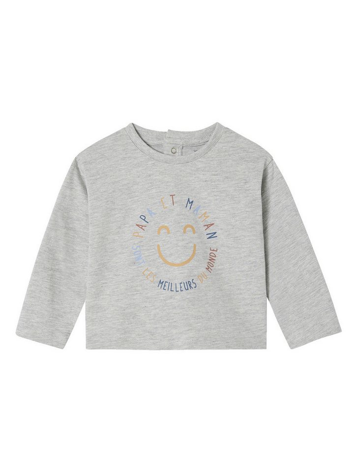 vertbaudet Langarmshirt Baby Shirt mit Schriftzug vorn von vertbaudet