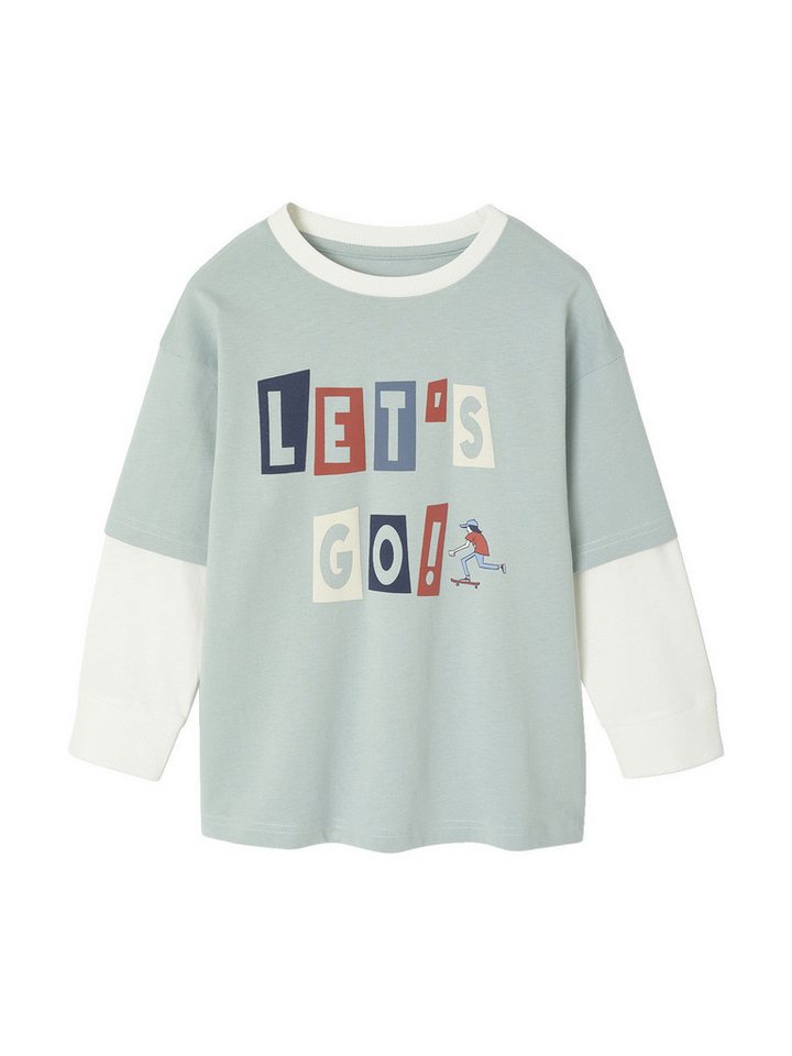 vertbaudet Langarmshirt Jungen Shirt im Lagenlook mit Recycling-Baumwolle von vertbaudet