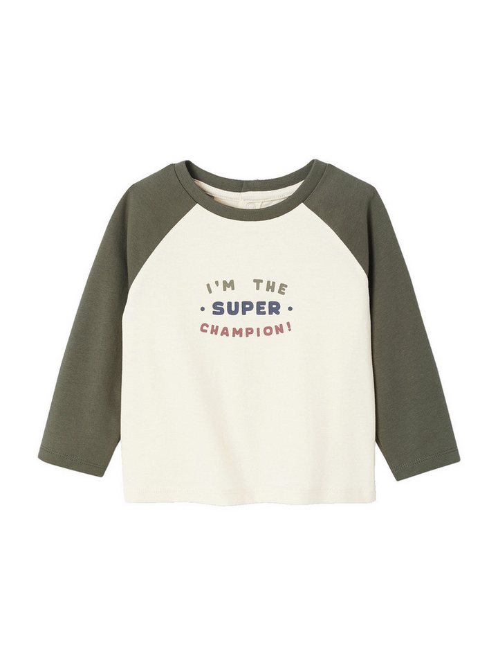 vertbaudet Langarmshirt Baby Shirt mit Print aus Bio-Baumwolle von vertbaudet