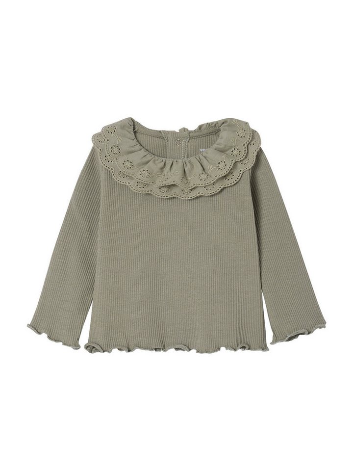 vertbaudet Langarmshirt Baby Shirt Kragen mit Stickerei von vertbaudet