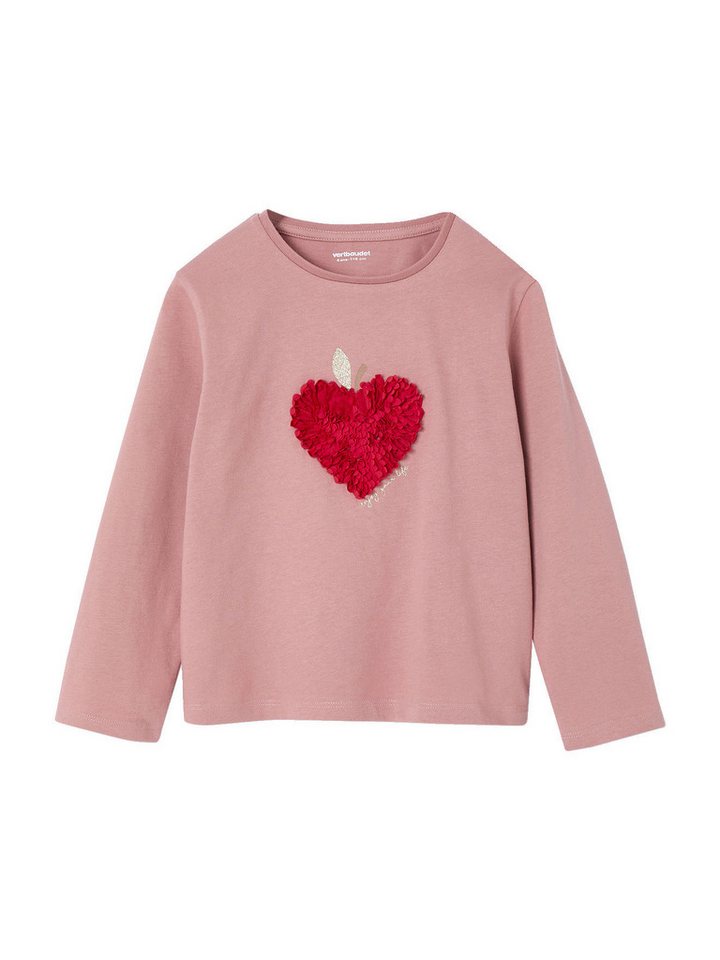 vertbaudet Langarmshirt Mädchen T-Shirt mit Relief-Herz vertbaudet Langarmshirt Mädchen T-Shirt mit Relief-Herz von vertbaudet