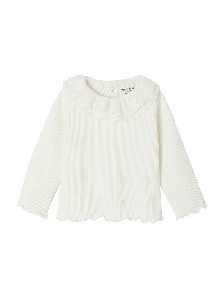 vertbaudet Langarmshirt Baby Shirt Kragen mit Stickerei von vertbaudet