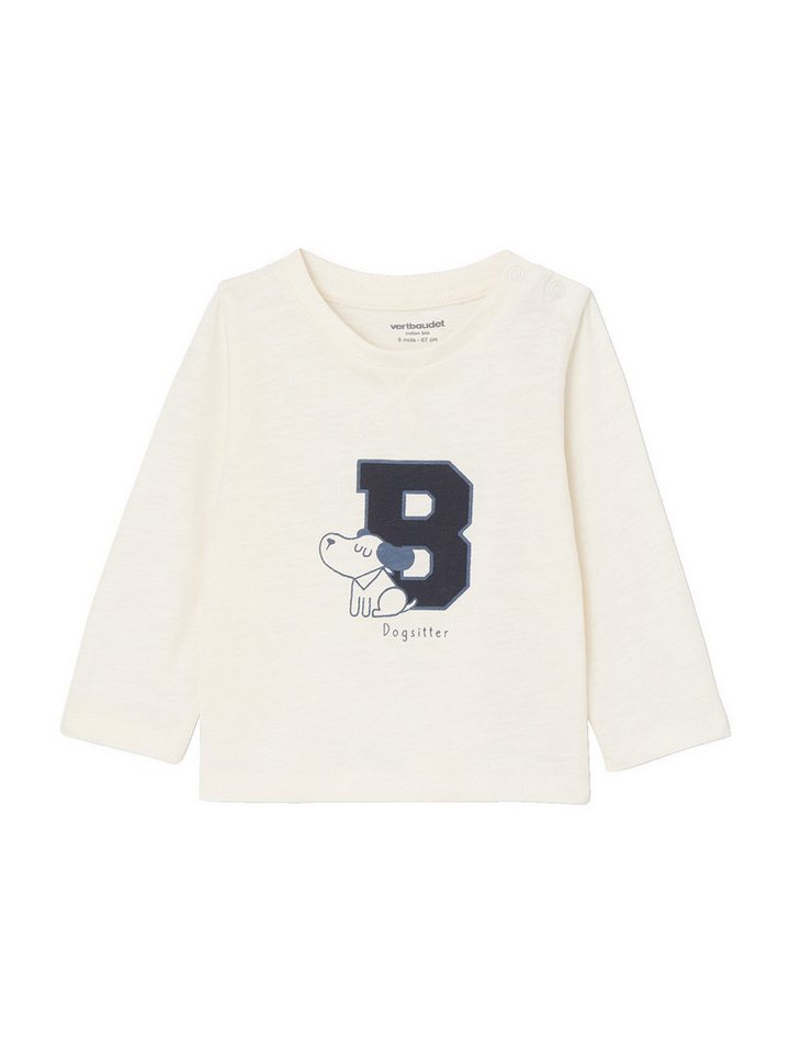 vertbaudet Langarmshirt Bio-Kollektion: Baby Shirt mit Print vorn von vertbaudet