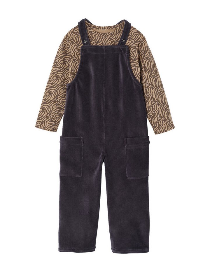 vertbaudet Latzhose Set aus Shirt & Latzhose aus Samt für Mädchen von vertbaudet