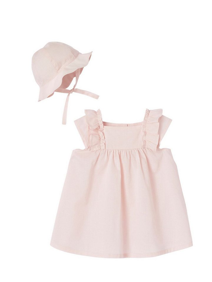 vertbaudet Minikleid Mädchen Baby Geschenk-Set: Kleid & Sonnenhut von vertbaudet
