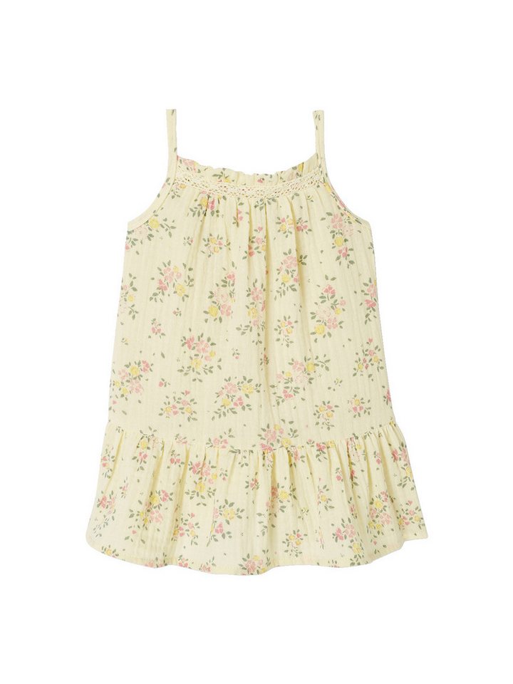 vertbaudet Minikleid Mädchen Baby-Set: Blumenkleid & Höschen, Musselin von vertbaudet