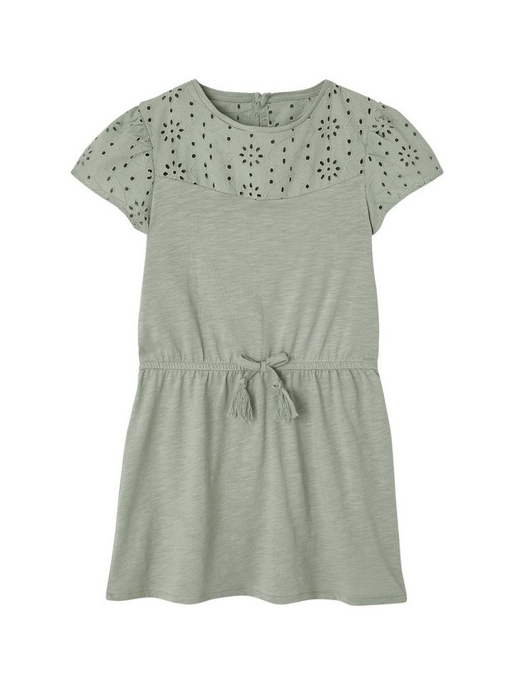 vertbaudet Minikleid Mädchen Kleid mit Lochstickerei Lochstickerei von vertbaudet