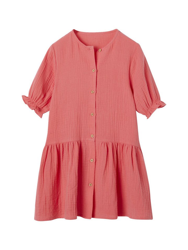 vertbaudet Minikleid Mädchen Kleid mit Knopfleiste von vertbaudet